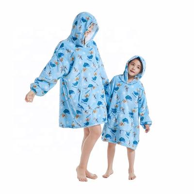 China Anti-Static China Factory Wholesale oversized adult and kids wearable polyester sherpa blanket winter christmas custom Princess blank for sale