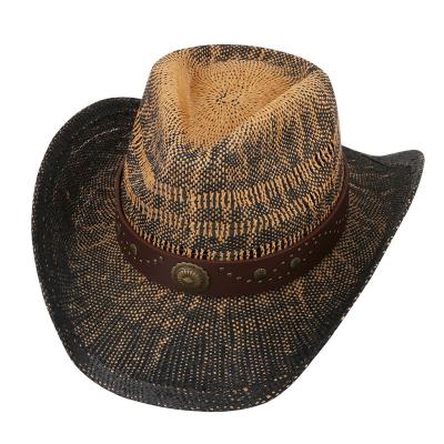 China 2019 New Design Picture Cowboy Hat Vellum Western Straw Hat for sale