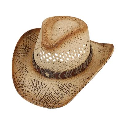 China 2020 Image Fashion Paper Straw Cowboy Hat Cowgirl Western Hat for sale