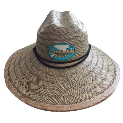 China Rush Picture 100% Straw Made Sun Hat Lifeguard Cap Surf Hat for sale