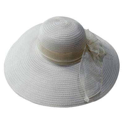 China Striped PP Braid Made Fashion Hat Floppy Hat For Ladies for sale