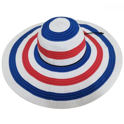 China Barred 2021 New Summer Floppy Hats Women Striped Hats Brimming Off Sun Hats for sale