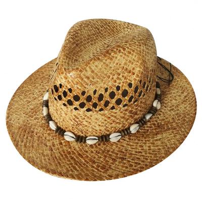 China Striped Different Decoration Panama Hats Raffa Straw Hat for sale