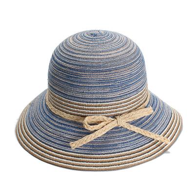 China Fashion Striped Summer Brim Hat Short Sun Hat For Girls for sale