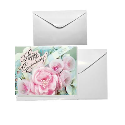 China Custom Europe Europe Flower Design Birthday 3D Lenticular Card 3D Lenticular Greeting Card With Envolope for sale