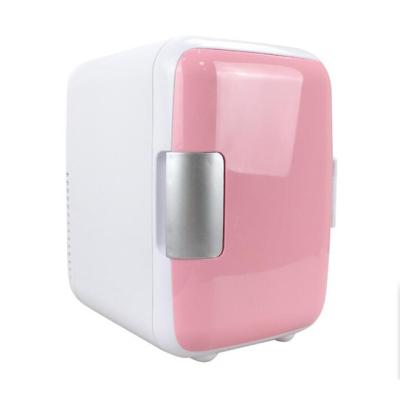 China Custom CeeinAuto Good Pink Mini Fridge Cooler 12V Refrigerator DC220V Car Cooler and Warmer 4L Skin Care Makeup for sale