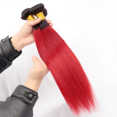 China T1b Silky Straight Wave/Red Straight Hair Weave Bundles Xuchang Unprocessed Brazilian Hair Factory Wholesale Brazilian Virgin Hair Extension for sale