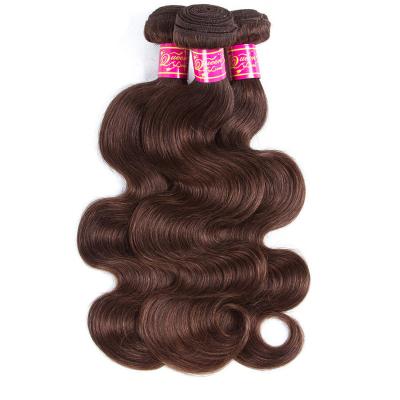 China 100% Silky Straight Natural Cuticle Aligned Human Hair Body Wave Brazilian Hair Wave Bundles Original Wholesale Body Wave Bundles Brown Color for sale