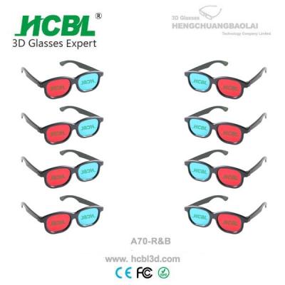 China Plastic Red Cyan Blue 3D Glasses Anaglyph For Passive 3 D Films for sale