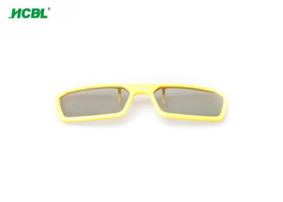 China Yellow Disposable Passive 3D Clip On Glasses With Circular / Leaner Polarized Lenses for sale