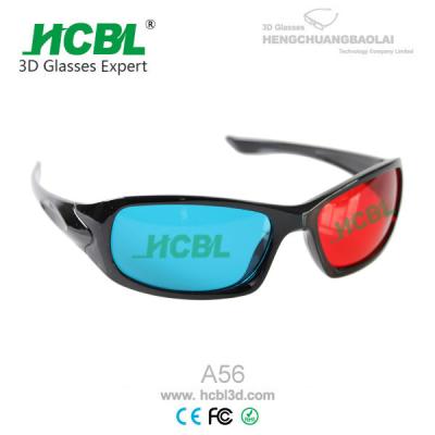 China Rode en Blauwe 3D Eyewear-Anaglyph 3D Glazen met Acryl de Filterlens van 1.5 mm Te koop