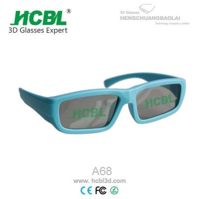 China Small Blue ABS Frame Linear Polarized 3D TV Glasses For Kids / Children for sale