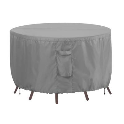 China New Garden Fabric 2022 Polyester Furniture Cover Outdoor Waterproof Polyester Patio Round Table And Chair Set Cover for sale