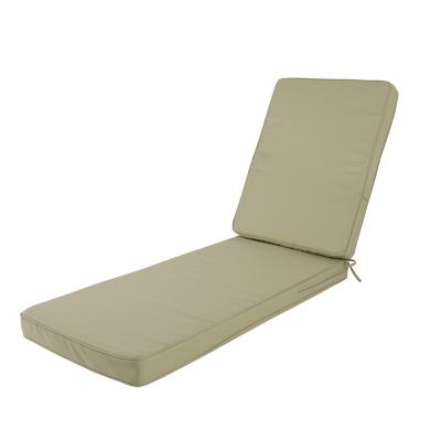 China Customized outdoor living room lounge cushion polyester patio chaise lounge cushion waterproof khaki all-weather waterproof for sale