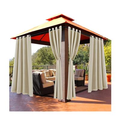 China 2022 Outdoor Privacy Blackout Factory Patio Garden Deck Gazebo Curtain Polyester Direct Modern Waterproof Windproof for sale