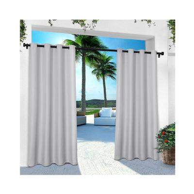 China Outdoor Blackout Manufacturer Polyester Waterproof Windproof Privacy Curtain Garden Deck Gazebo Blackout Curtain For Patio for sale