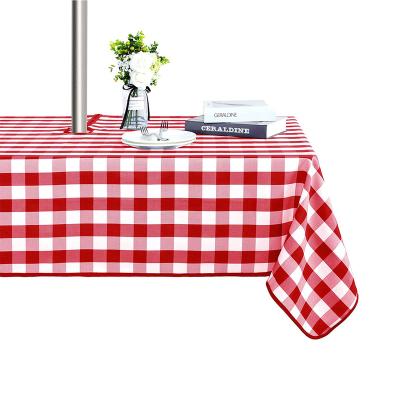 China Factory supplier washable waterproof tablecloth with zipper and umbrella hole outdoor and indoor tablecloth for sale