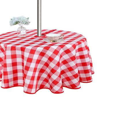 China Raincoat made of China washable waterproof tablecloth with zipper and umbrella hole outside and inside tablecloth for sale