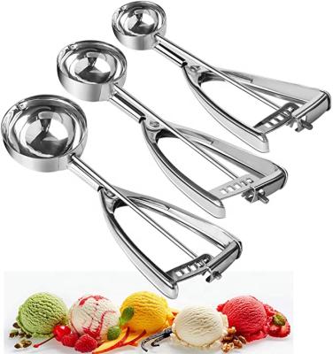 China Make Ice Cream Ball Cookie Scoop Set Ice Cream Spoon With Logo for sale