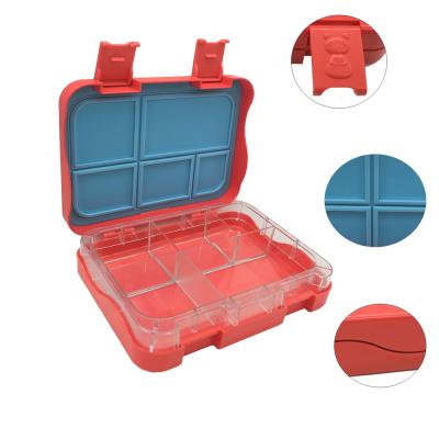 China Leakproof Hot Sale Brunch Equipments Food Grade Plastic School Kids Lunch Box Bento Box 5 Compartment for sale