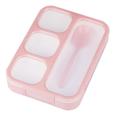 China Leakproofness Food Grade PP Rectangle Shape 3 Or 4 Compartment Cheap Plastic Edible Material Bento Lunch Box for sale