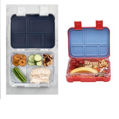 China Kids Lunch Box 5 Compartment Leakproof Bento Style Lunch Box of BPA Free and Food-Safe Materials for sale