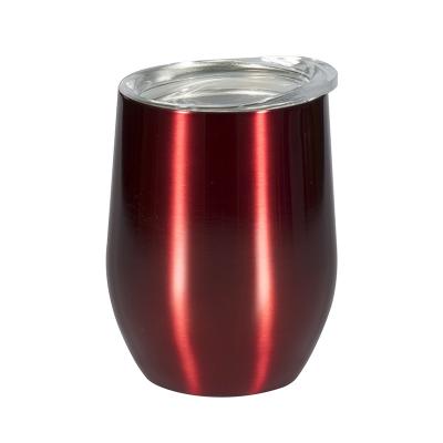 China Drinkware Sustainable Type 12 Oz Double Wall Glass Heat Resistant Wine Mug With Clear Lid for sale