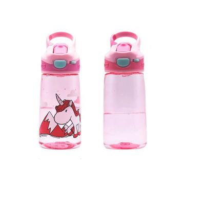 China Viable BPA Free Ready To Ship Personalized Unicorn Pink 450ml Straw Water Bottle for sale