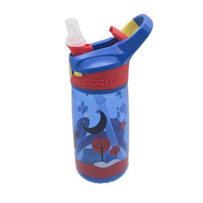 China New Personalized Kids Viable 450ml Blue Unicorn Straw Water Bottle for sale