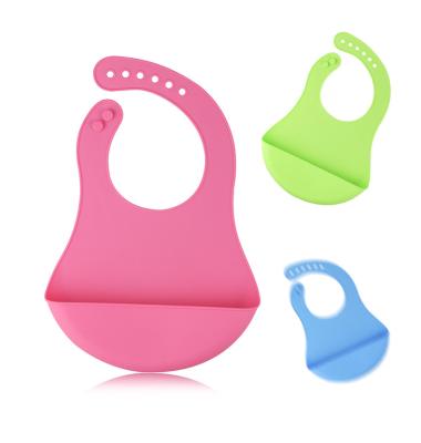 China 100% Food Grade Silicone Bib Washable Clean Feeding Custom Waterproof Baby Bibs Easily for sale