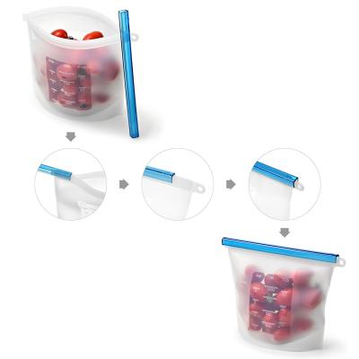 China Sustainable Waterproof Silicone Snack Bag Silicone Food Storage Bag for sale