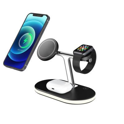 China Mobile Phone 15w 3 In1 Foldable Wireless Charger Stand Holder and Fast Charging Stand 3 in 1 Foldable Wireless Charger for sale