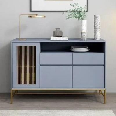 China Modern Against the Wall Sideboards Shake Black Design Cabinets Modern Rattan Metal Sideboard Cabinet for sale