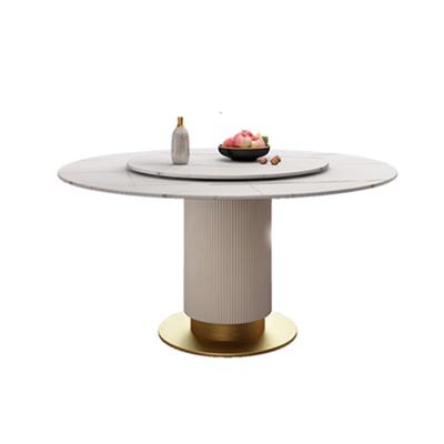 China Modern Luxury Marble Wedding Dining Table Rock Plate And Chairs Tempered Glass Round Banquet Tables for sale