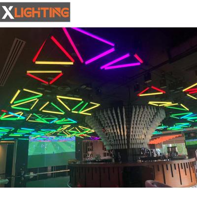 China Hot hotel dmx winch led kinetic lifting lights triangle tube 3m height kinetic lights for sale