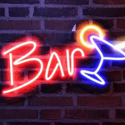 China Free Buildings Colorful B-neon Design PVC Silicone Zodiac Sign Wristband Light Up Bar Neon Sign for sale