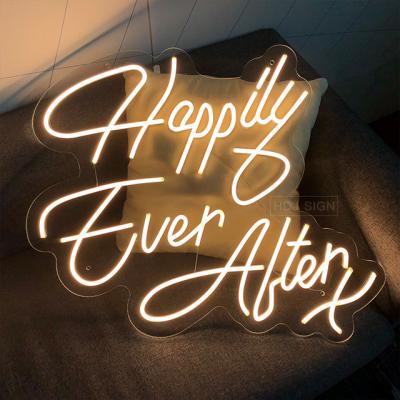 China Buildings Drop Shipping Wall Mounted Lets Party Neon Sign Happily Wedding Forever Neon Sign for sale