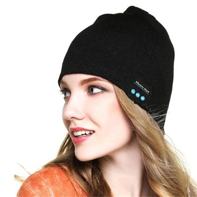 China BT 5.0 LED COMMON Warm Hat Beanie Headset Headphone Music Player Wireless Stereo Hat with MIC for Handsfree Dimming Support Rechargeable for sale