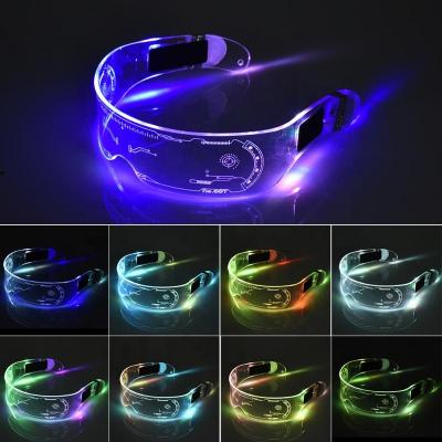 China Glowing Neon New Year Glass 2022 Halloween Light Christmas LED Glass Cyberpunk Unique Glowing Glass LED Party Lights for sale