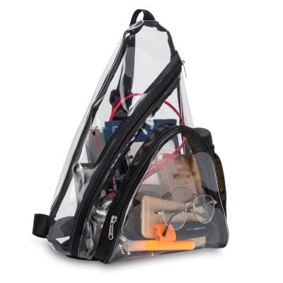 China Outdoor Clear PVC Sling Bag - Stadium Approved Clear Shoulder Cross - Body Backpack for sale