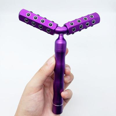 China Body Y Shape Face Massage Roller Germanium Stone Facial Peel Firm Lifting Beauty Tool for sale