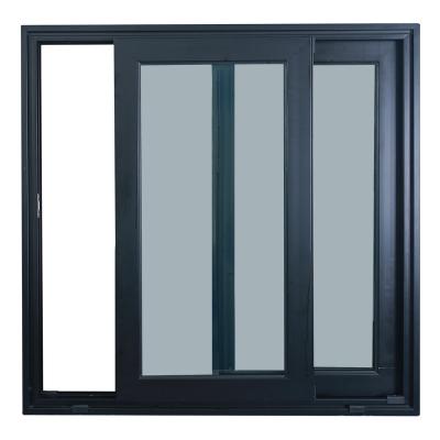 China Soundproof Aluminum Profile Folding Double Screen Tempered Glass Sliding Window Windows for sale