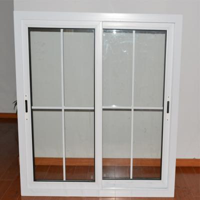 China Folding Screen Window Energy Efficient PVC Vertical Sliding Window With Frosted Glass Graphic Design for sale