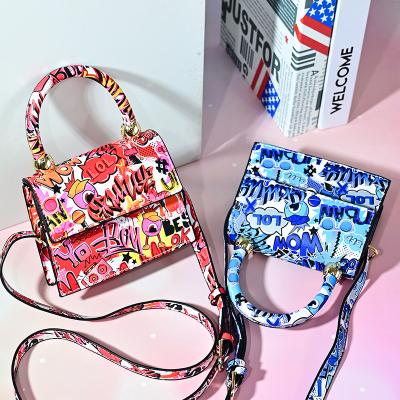 China Couturier Brand Kid Purses and Purses 2021 Cute Handbag Graffiti Mini Mini Bags Small Purses for sale