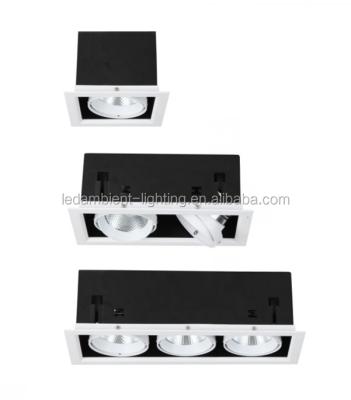 China Black Square Grille LED Ceiling Spot Light COB Fixture With Heavy Material for sale