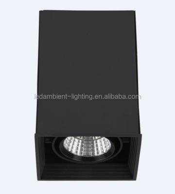 China Square single grille LED Light 2x7W Aluminum Black Housing Box COB Down Spot Light for sale