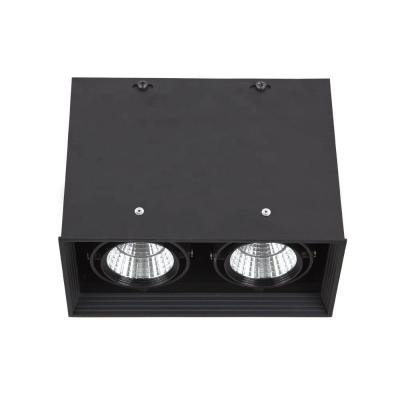 China COB Grille LED Ceiling Spot Light Surface Mounted Two Heads Ceiling Lamps for sale