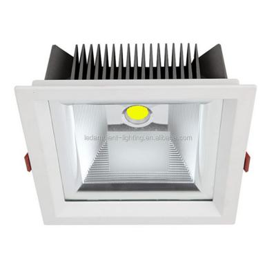 China Square Shape LED Cob Down Light Aluminum Die Casting Heat Sink Glass Shade for sale