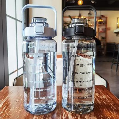 China Viable Fitness Free Plastic Motivational Sports Bpa Plastic Water Bottle With Leakproof Flip Top Time Marker for sale