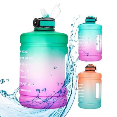 China Bpa Free Stable Wide Mouth 64Oz/2L Gym Motivational Gym Half Gallon Plastic Water Bottle With Custom Sleeve for sale